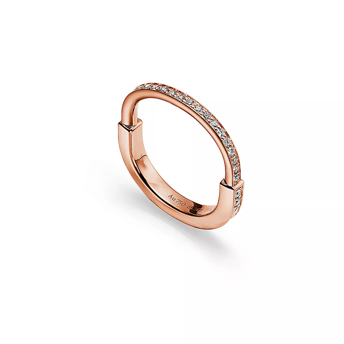 [Clover Jewelry]LOCK RING PINK GOLD DIAMOND PAVED