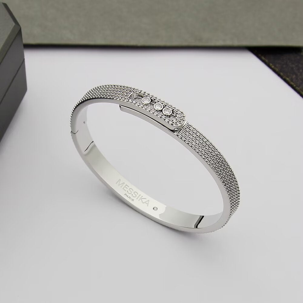 [⭐Clover Jewelry]Move Noa Full Pavé Diamond Bangle Bracelet