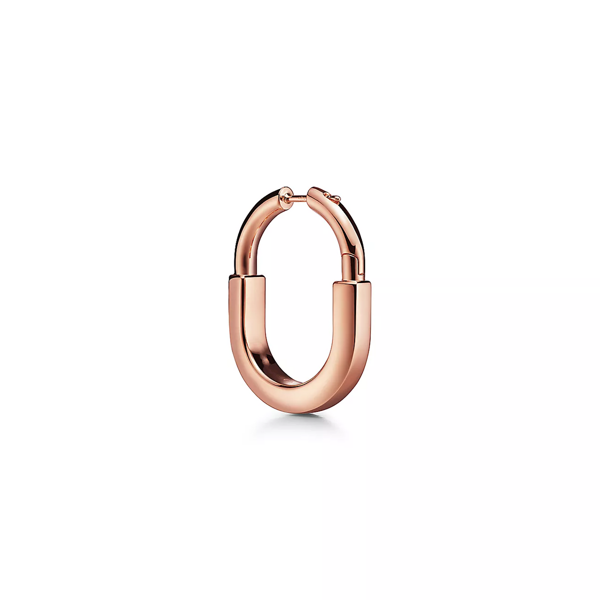 [Clover Jewelry]LOCK MEDIUM PINK DIAMOND PINK GOLD EARRINGS