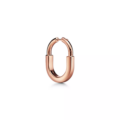 [Clover Jewelry]LOCK MEDIUM PINK DIAMOND PINK GOLD EARRINGS