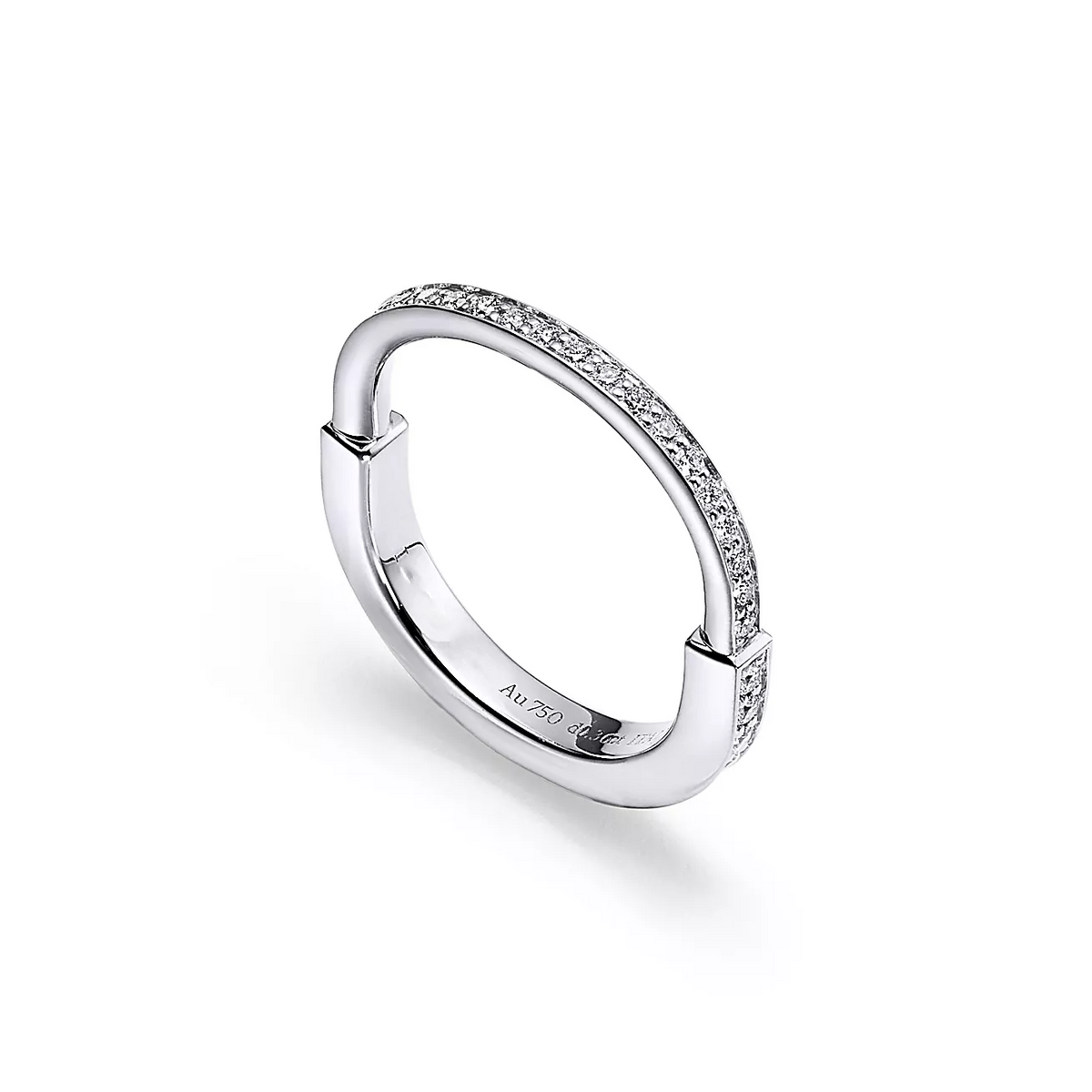 [Clover Jewelry]LOCK RING SILVER DIAMOND PAVED