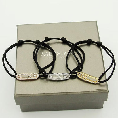 [⭐Clover Jewelry]Messika Care(s) pink cord pavé bracelet