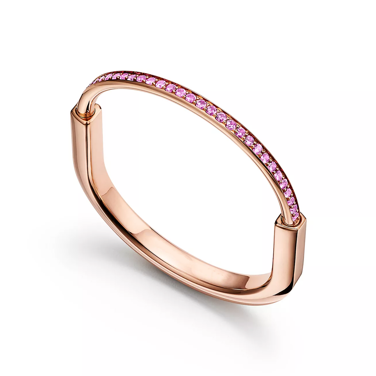 [Clover Jewelry]LOCK BRACELET ROSE DIAMOND PINK GOLD