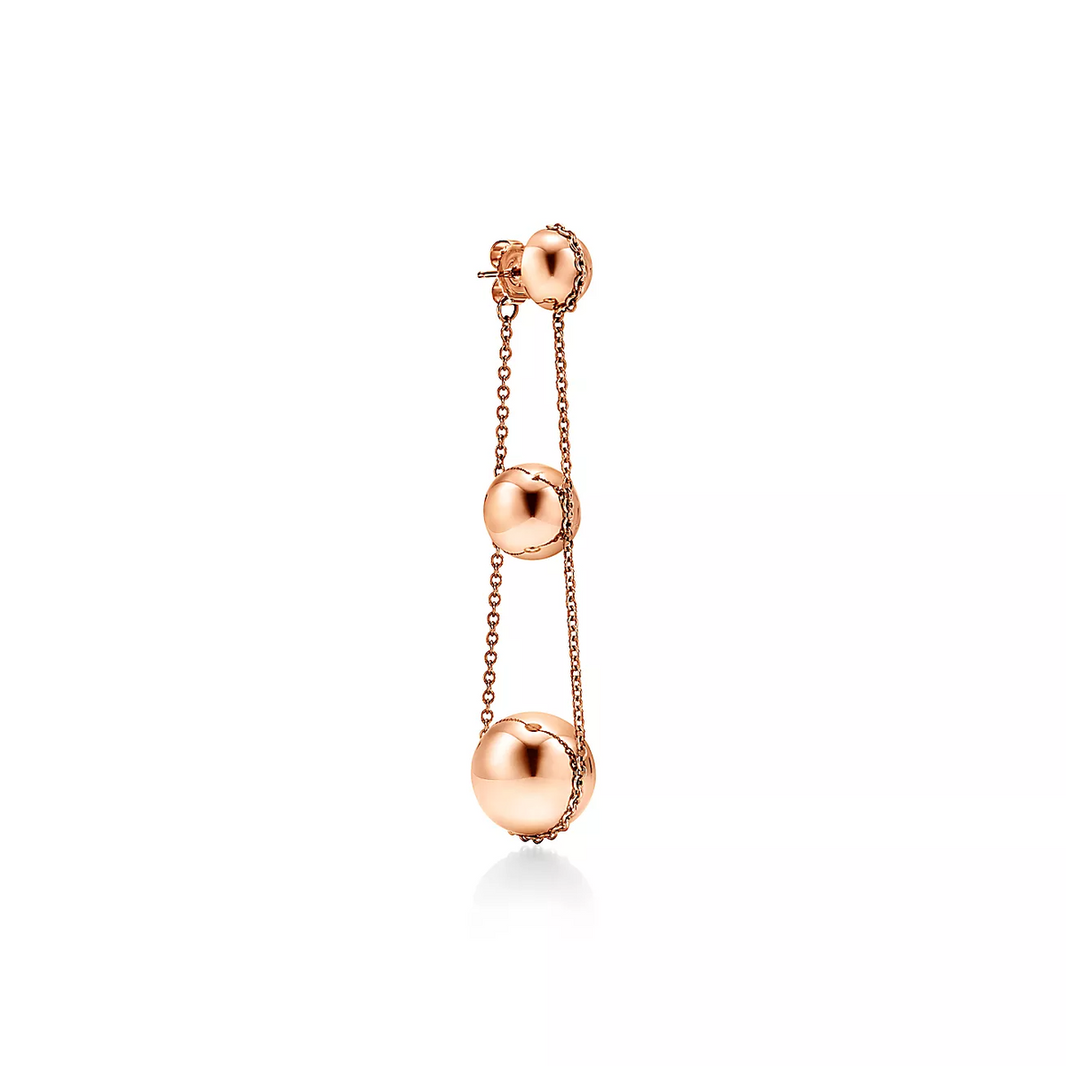 [Clover Jewelry]TRIPLE DROP PINK GOLD EARRINGS