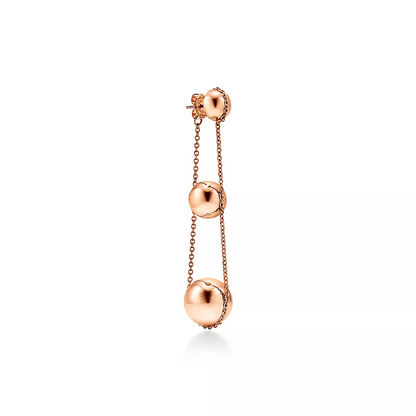 [Clover Jewelry]TRIPLE DROP PINK GOLD EARRINGS