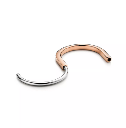 [Clover Jewelry]LOCK BRACELET ROSE AND WHITE GOLD