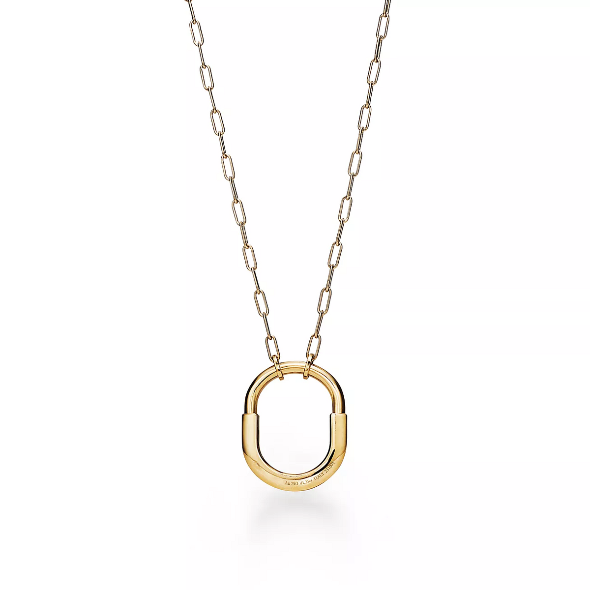 [Clover Jewelry]LOCK NECKLACE MEDIUM PENDANT GOLD PAVED DIAMONDS