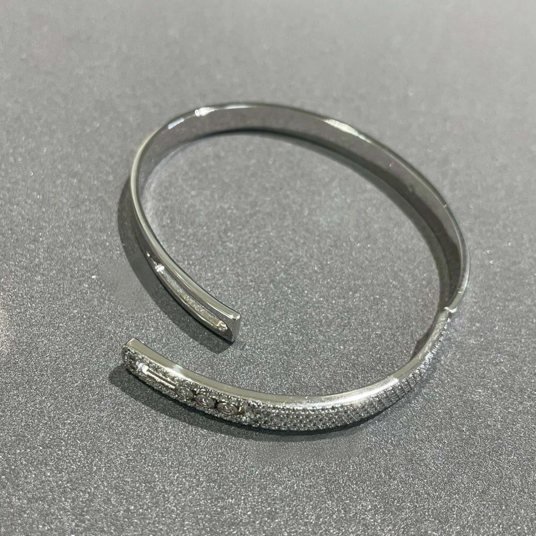 [⭐Clover Jewelry]Move Noa Rose Gold Pavé Diamond Bangle Bracelet