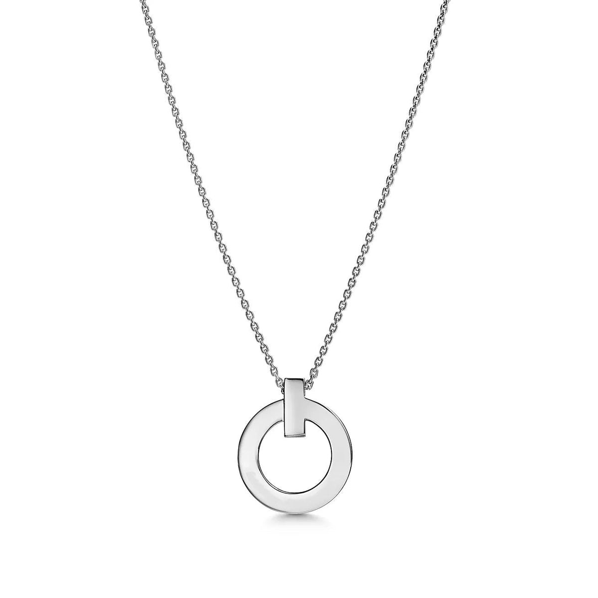 [Clover Jewelry]T CIRCLE PENDENT SILVER NECKLACE
