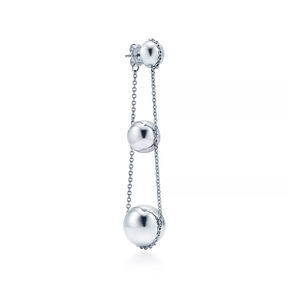 [Clover Jewelry]TRIPLE DROP SILVER EARRINGS