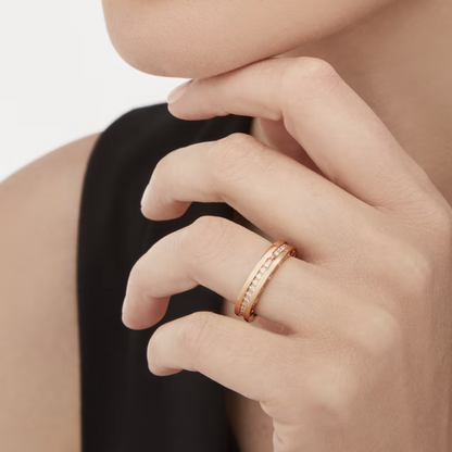[⭐Clover Jewelry]ZERO 1 ONE-BAND PAVED DIAMONDS ON THE SPIRAL RING