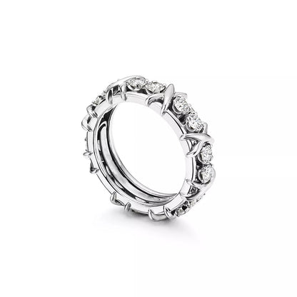[Clover Jewelry]SIXTEEN STONE SILVER RING
