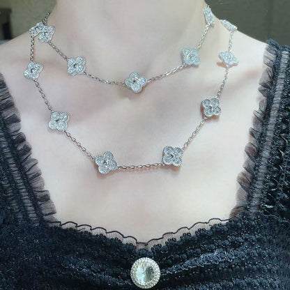 [⭐Clover Jewelry]CLOVER 20 MOTIFS FULL-DIAMOND NECKLACE