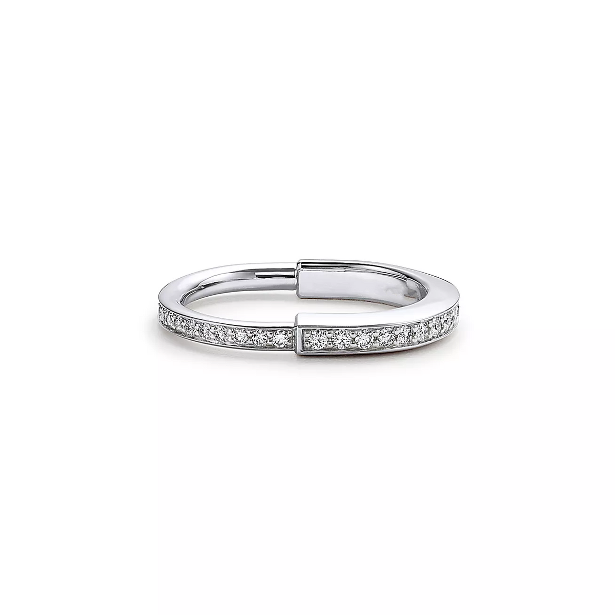 [Clover Jewelry]LOCK RING SILVER DIAMOND PAVED