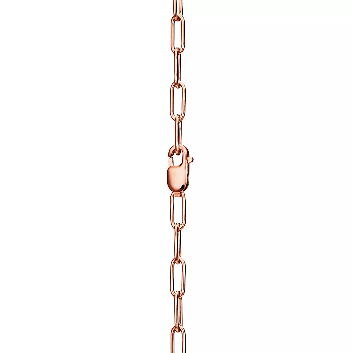 [Clover Jewelry]LOCK NECKLACE MEDIUM PENDANT PINK GOLD PAVED DIAMONDS
