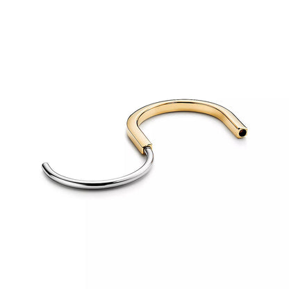 [Clover Jewelry]LOCK BRACELET YELLOW AND WHITE GOLD