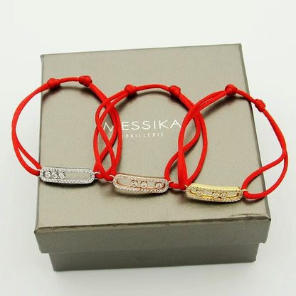 [⭐Clover Jewelry]Messika Care(s) pink cord pavé bracelet
