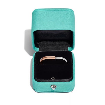 [Clover Jewelry]LOCK RING TOW-FINGER ROSE AND WHITE GOLD DIAMONDS