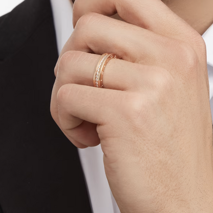 [⭐Clover Jewelry]ZERO 1 ONE-BAND PAVED DIAMONDS ON THE SPIRAL RING