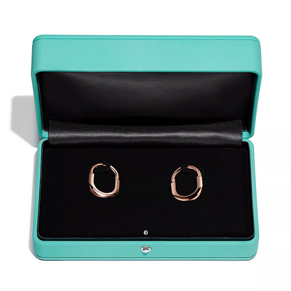 [Clover Jewelry]LOCK MEDIUM PINK DIAMOND PINK GOLD EARRINGS