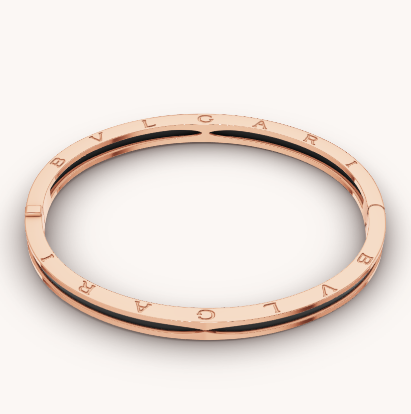 [⭐Clover Jewelry]ZERO 1 PINK GOLD WITH BLACK CERAMIC BRACELET