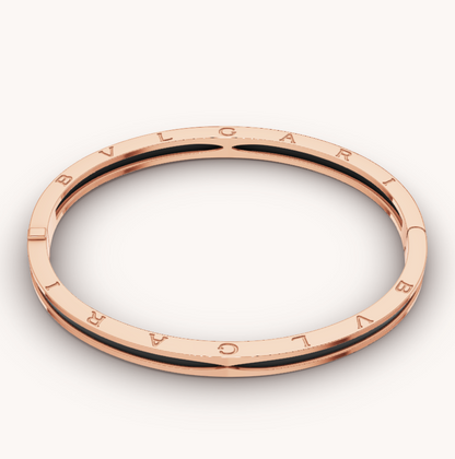 [⭐Clover Jewelry]ZERO 1 PINK GOLD WITH BLACK CERAMIC BRACELET