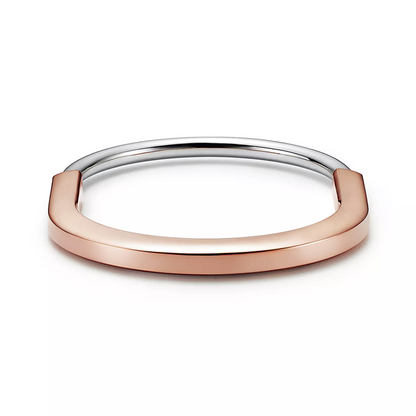 [Clover Jewelry]LOCK BRACELET ROSE AND WHITE GOLD DIAMOND