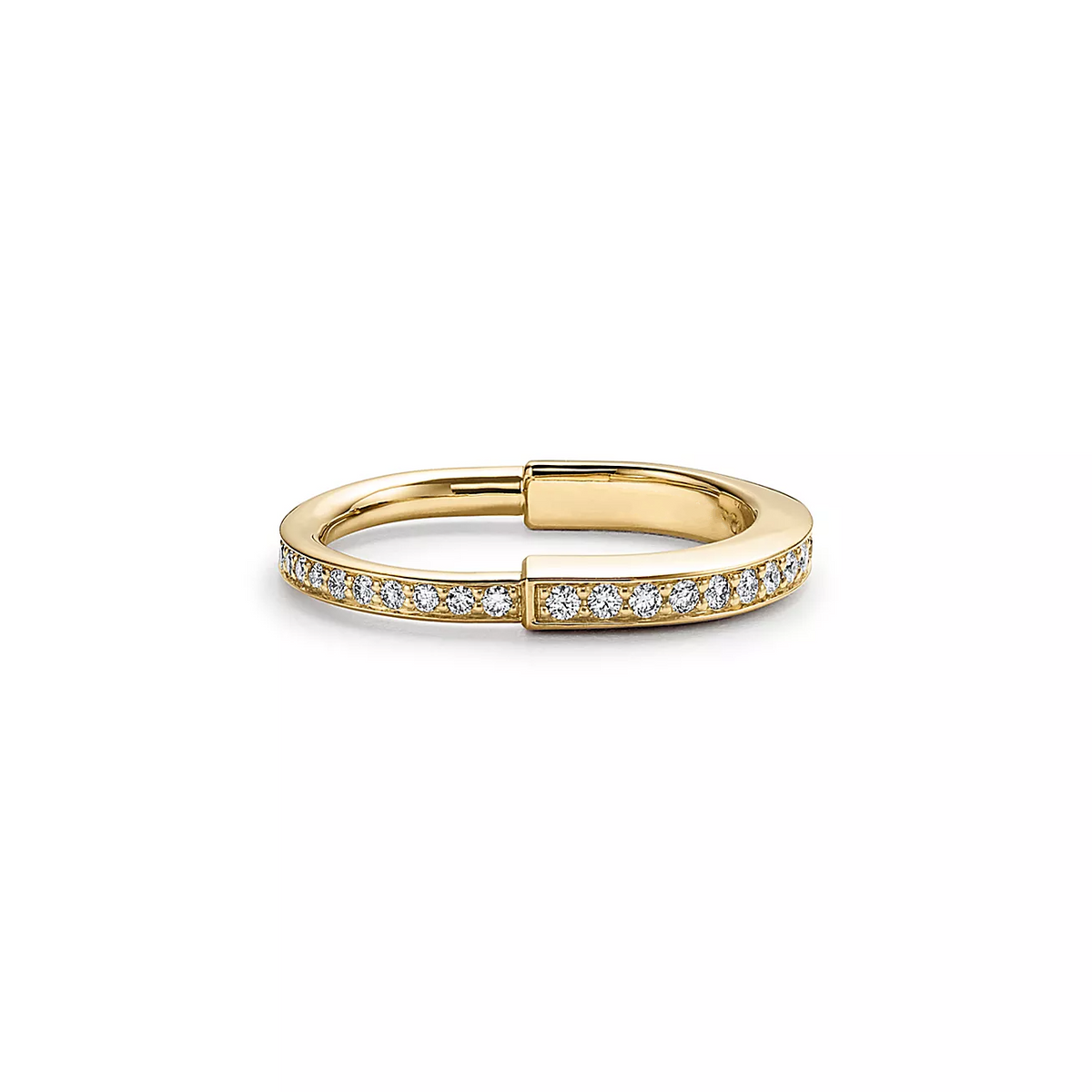 [Clover Jewelry]LOCK RING GOLD DIAMOND PAVED
