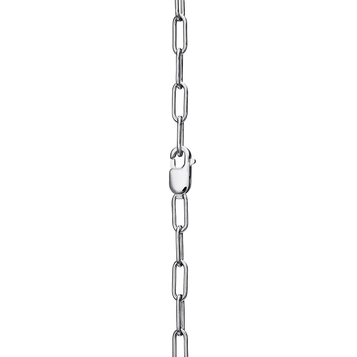 [Clover Jewelry]LOCK NECKLACE MEDIUM PENDANT SILVER PAVED DIAMONDS