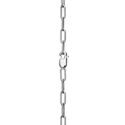 [Clover Jewelry]LOCK NECKLACE MEDIUM PENDANT SILVER PAVED DIAMONDS