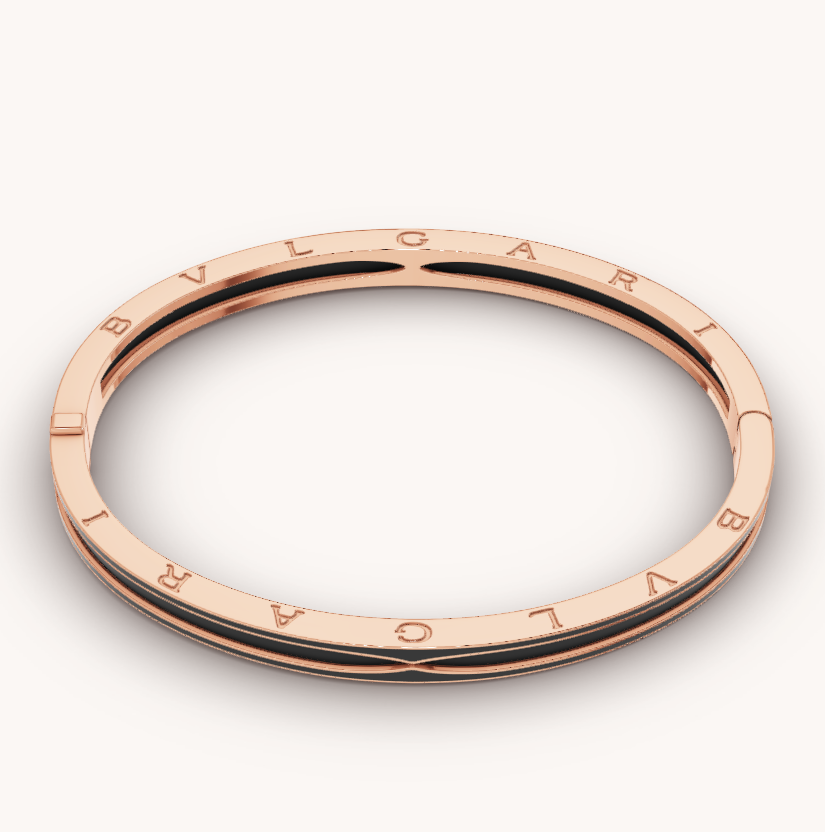 [⭐Clover Jewelry]ZERO 1 PINK GOLD WITH MATTE BLACK CERAMIC BRACELET