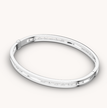 [⭐Clover Jewelry]ZERO 1 SPIRAL LOGO SILVER BRACELET