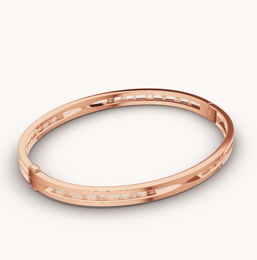 [⭐Clover Jewelry]ZERO 1 SPIRAL LOGO PINK GOLD BRACELET