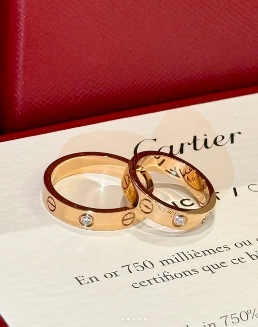 [⭐Clover Jewelry]LOVE RING 4MM 1 DIAMOND