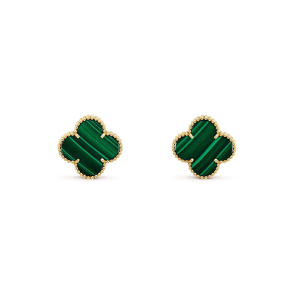 [⭐Clover Jewelry]CLOVER MINI 9.5MM MALACHITE  EARRINGS