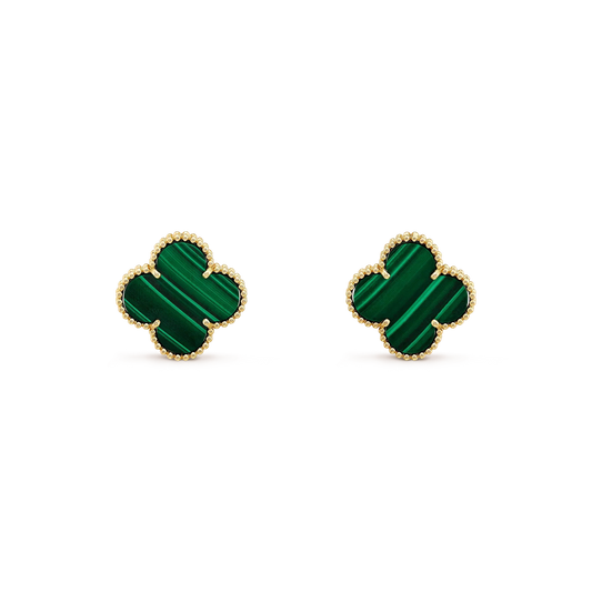 [⭐Clover Jewelry]CLOVER MINI 9.5MM MALACHITE  EARRINGS
