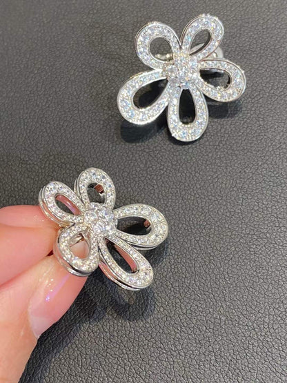 [⭐Clover Jewelry]FLOWERLACE EARRINGS FULL DIAMONDS
