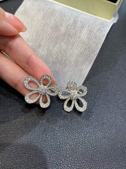 [⭐Clover Jewelry]FLOWERLACE EARRINGS FULL DIAMONDS