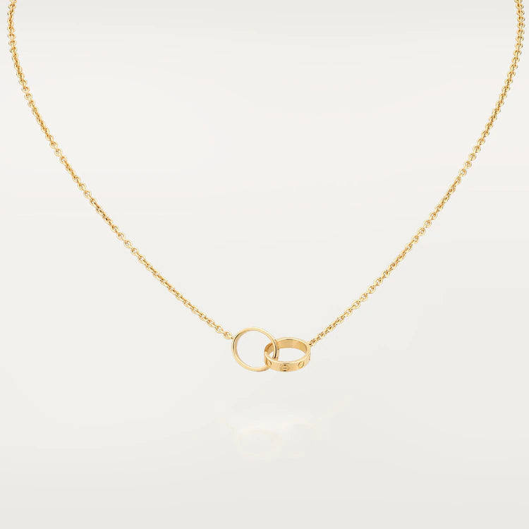 [⭐Clover Jewelry]LOVE NECKLACE DOUBLE RING GOLD