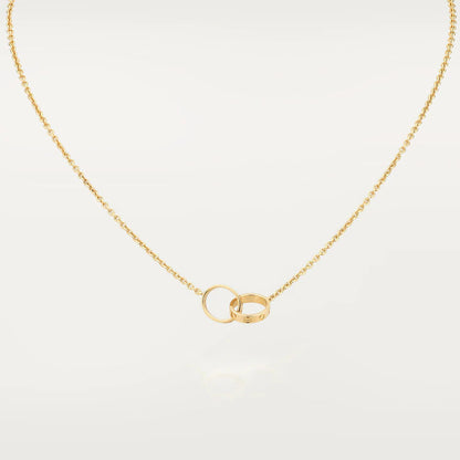 [⭐Clover Jewelry]LOVE NECKLACE DOUBLE RING GOLD