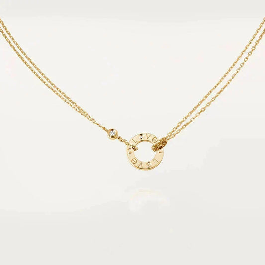 [⭐Clover Jewelry]LOVE NECKLACE 16MM 2 DIAMONDS