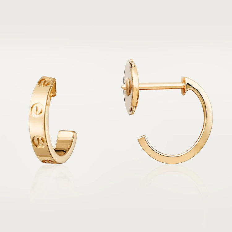 [⭐Clover Jewelry]LOVE EARRINGS 2.65MM PINK GOLD