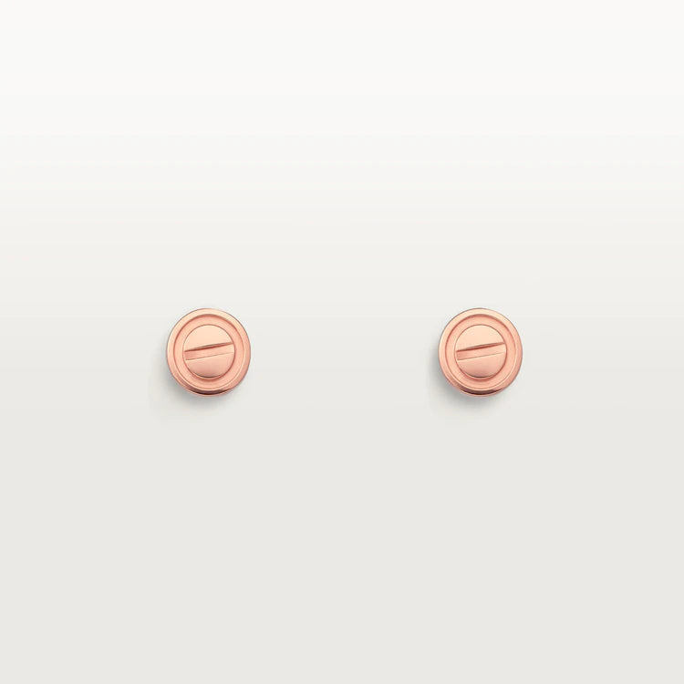 [⭐Clover Jewelry]LOVE EARRINGS PINK GOLD 10MM