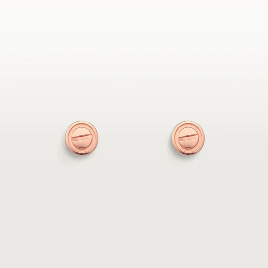 [⭐Clover Jewelry]LOVE EARRINGS PINK GOLD 10MM