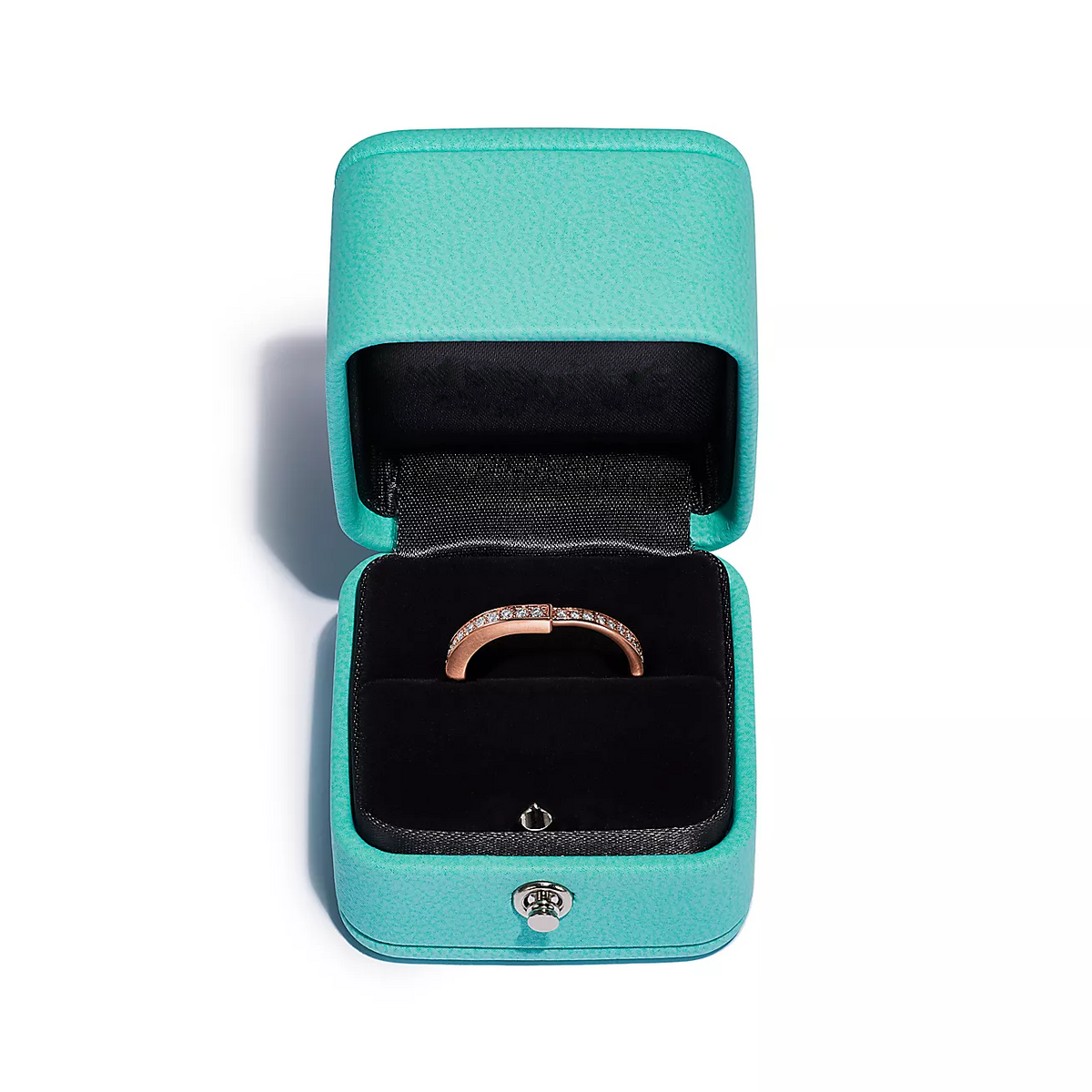 [Clover Jewelry]LOCK RING PINK GOLD DIAMOND PAVED