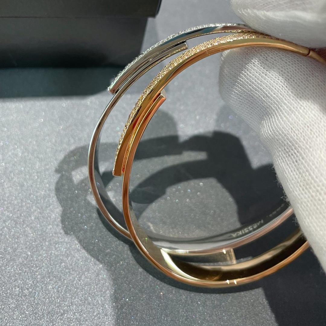[⭐Clover Jewelry]Move Noa Rose Gold Pavé Diamond Bangle Bracelet