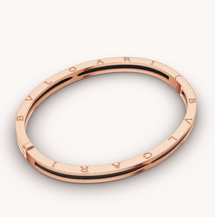 [⭐Clover Jewelry]ZERO 1 PINK GOLD WITH BLACK CERAMIC BRACELET
