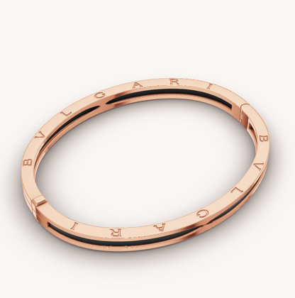 [⭐Clover Jewelry]ZERO 1 PINK GOLD WITH BLACK CERAMIC BRACELET
