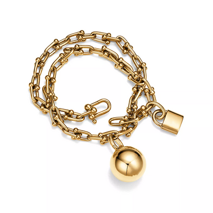[Clover Jewelry]HARDWEAR SMALL WRAP GOLD BRACELET
