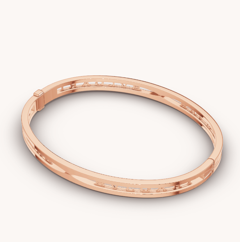 [⭐Clover Jewelry]ZERO 1 SPIRAL LOGO PINK GOLD BRACELET